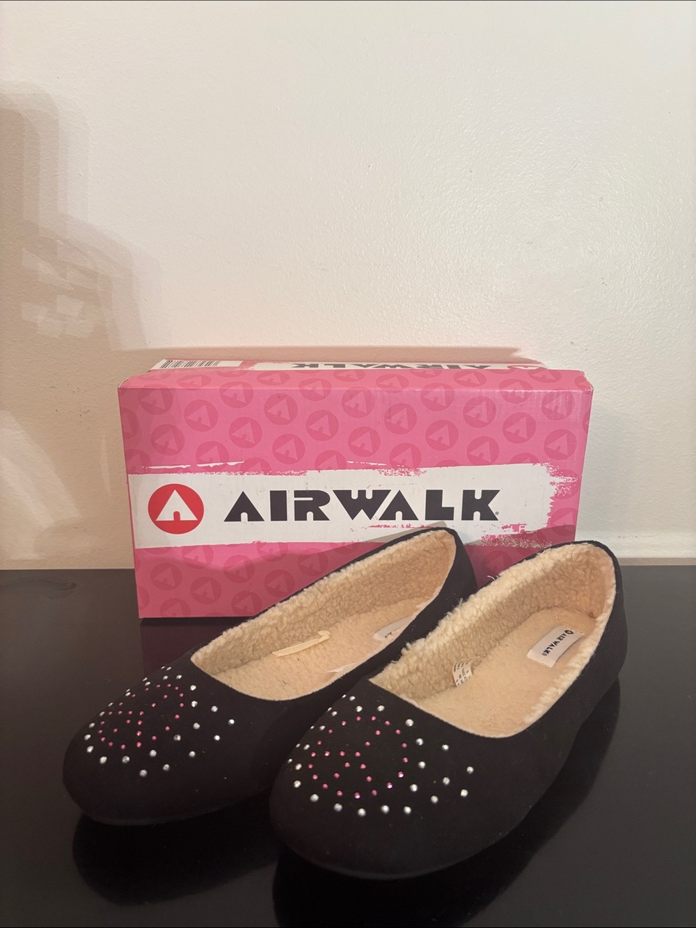 Airwalk Cozy Glam Peace Sign Studded Flats